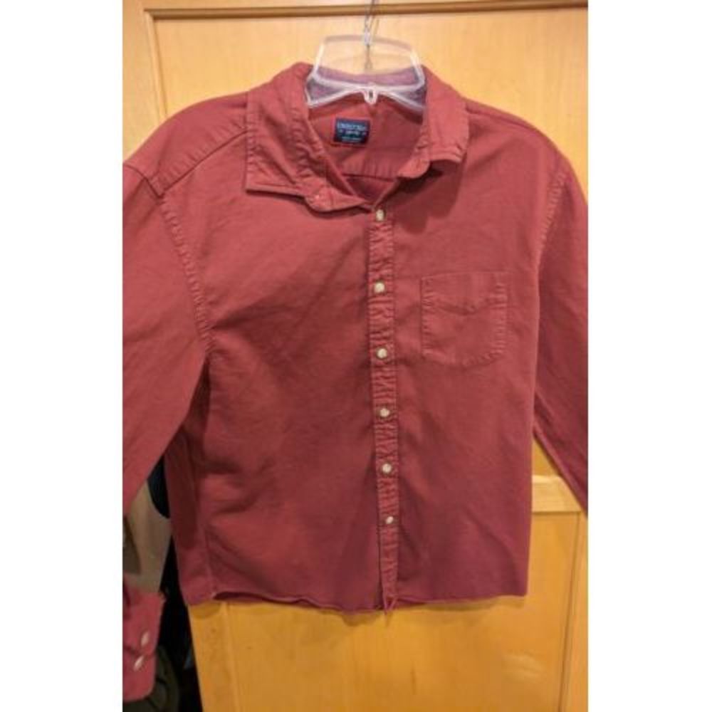 Untuckit Corduroy CORDY Long Sleeve Button Down Shirt Medium Orange/Brown